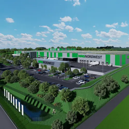 Eine Grafik vom neuen NORDWEST-Zentrallager in Alsfeld.