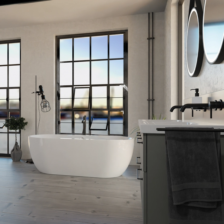 Bäderwerk bathroom with beautiful bathtub